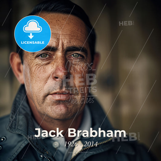 Jack Brabham, 1926 - 2014, Australian racing driver - A Man With Green Eyes Print Template