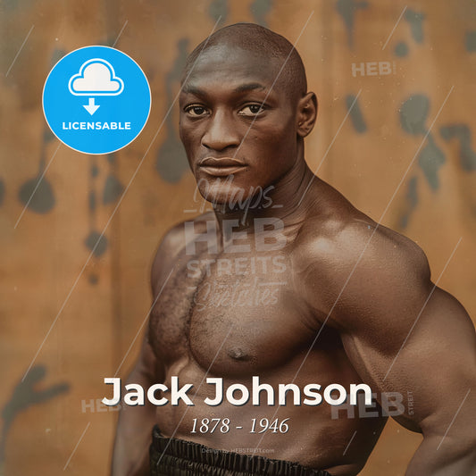 Jack Johnson, 1878 - 1946, American boxer - A Man Posing For A Picture Print Template