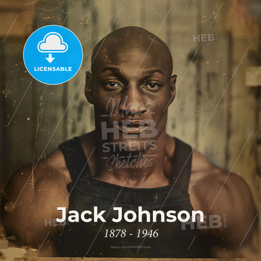 Jack Johnson, 1878 - 1946, American boxer - A Man In A Black Tank Top Print Template