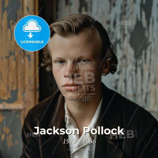 Jackson Pollock, 1912 - 1956, American painter - A Man In A Black Jacket Print Template