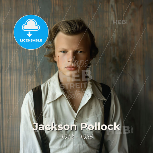 Jackson Pollock, 1912 - 1956, American painter - A Man With A Drawn Face Print Template