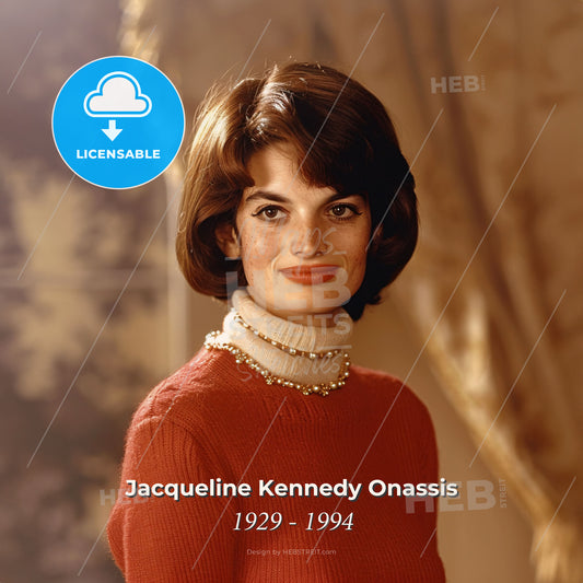 Jacqueline Kennedy Onassis, 1929 - 1994, American First Lady and socialite - A Woman In A Red Sweater Print Template
