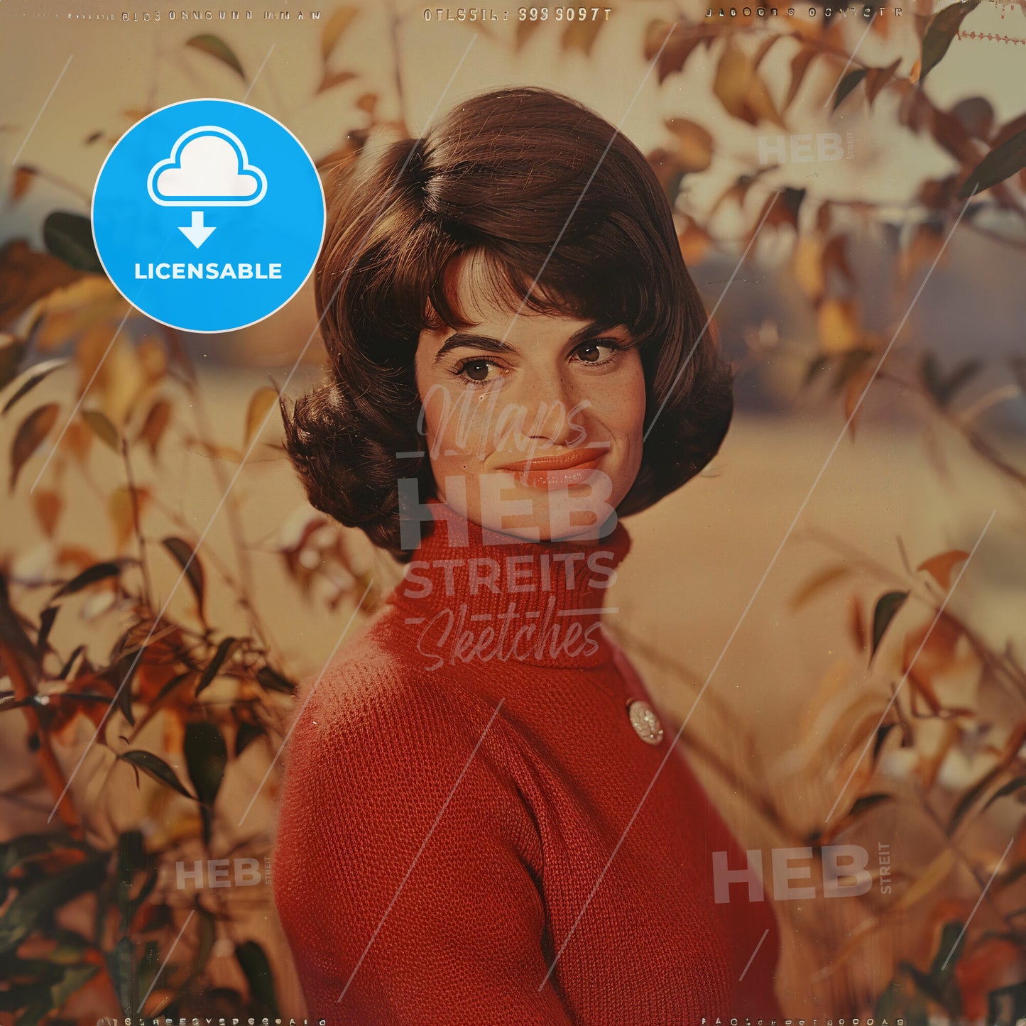 Jacqueline Kennedy Onassis, 1929 - 1994, American First Lady and socialite - A Woman In A Red Sweater