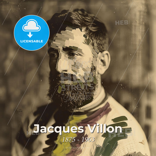 Jacques Villon, 1875 - 1963, French painter and printmaker - A Man With A Beard Print Template