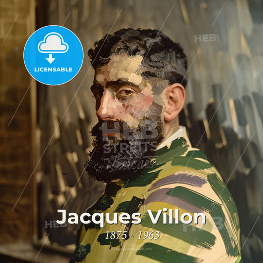 Jacques Villon, 1875 - 1963, French painter and printmaker - A Man With A Beard Painted With Paint On His Face Print Template
