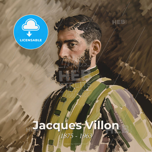 Jacques Villon, 1875 - 1963, French painter and printmaker - A Man With A Beard Print Template