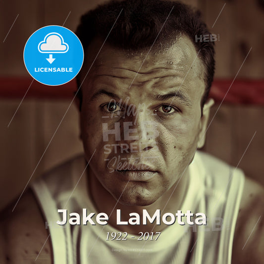 Jake LaMotta, 1922 - 2017, American middleweight boxer - A Man In A White Tank Top Print Template