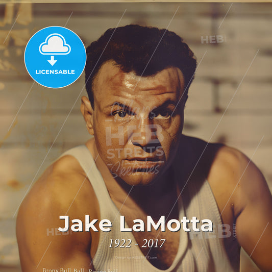 Jake LaMotta, 1922 - 2017, American middleweight boxer - A Man In A Tank Top Print Template