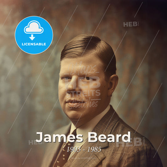 James Beard, 1903 - 1985, American chef - A Man In A Suit And Tie Print Template