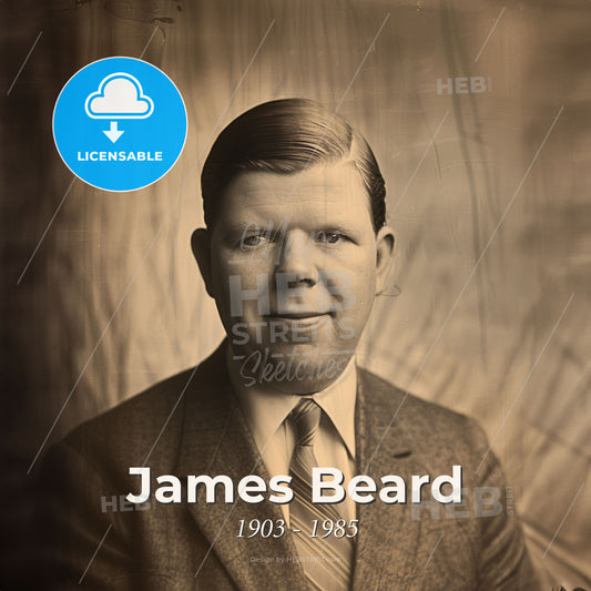 James Beard, 1903 - 1985, American chef - A Man In A Suit And Tie Print Template