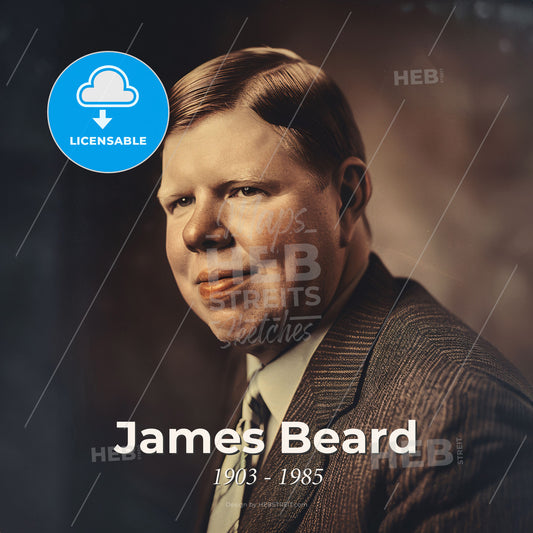 James Beard, 1903 - 1985, American chef - A Man In A Suit Print Template