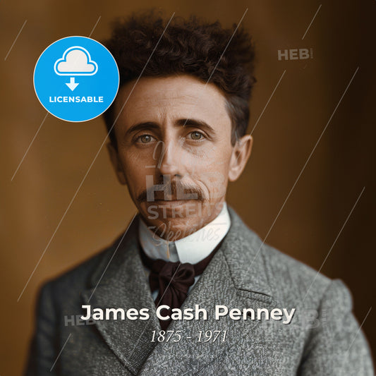 James Cash Penney, 1875 - 1971, American businessman - A Man With A Mustache And A Suit Print Template