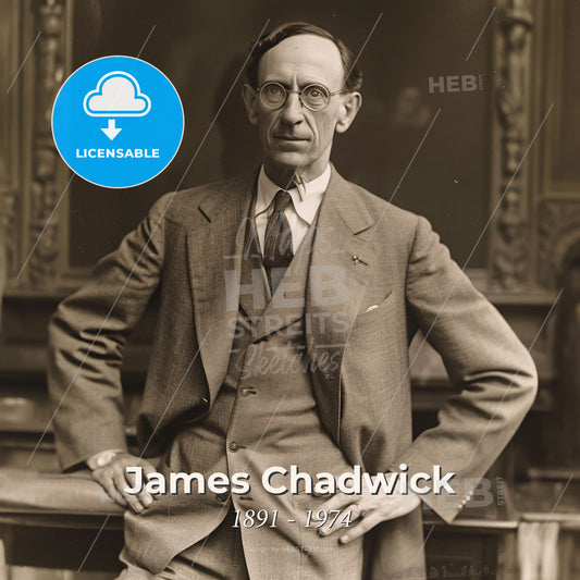 James Chadwick, 1891 - 1974, British physicist - A Man In A Suit And Tie Print Template
