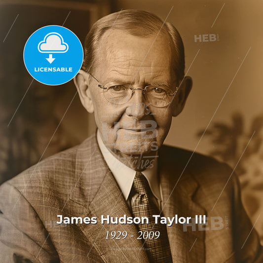 James Hudson Taylor III, 1929 - 2009, British-American missionary - An Old Man Wearing Glasses And A Suit Print Template