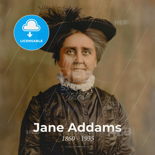 Jane Addams, 1860 - 1935, American social reformer - A Woman In A Hat Print Template