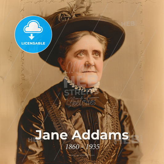Jane Addams, 1860 - 1935, American social reformer - A Woman In A Hat Print Template