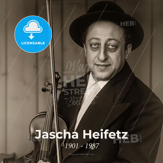 Jascha Heifetz, 1901 - 1987, Russian-American violinist - A Man Holding A Violin Print Template