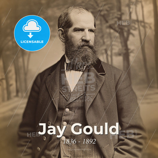 Jay Gould, 1836 - 1892, American financier - A Man With A Beard And A Suit Print Template
