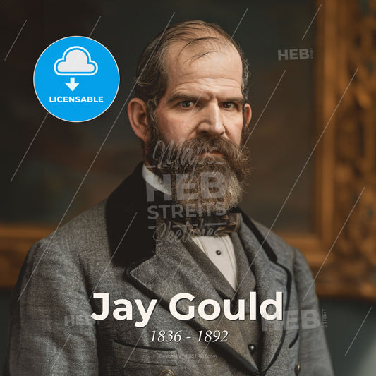 Jay Gould, 1836 - 1892, American financier - A Man With A Beard Print Template