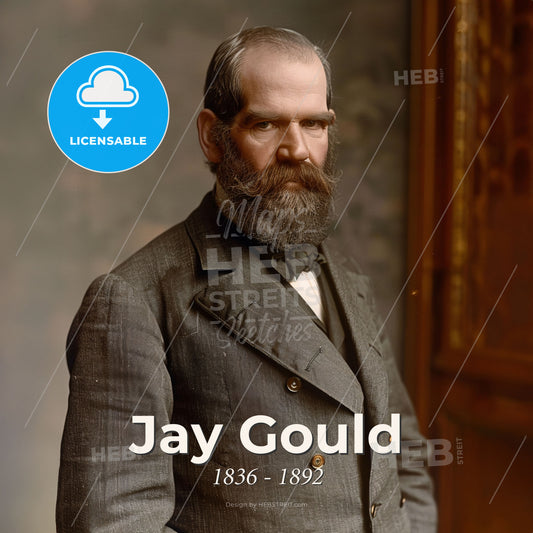 Jay Gould, 1836 - 1892, American financier - A Man With A Beard And Mustache Wearing A Suit Print Template