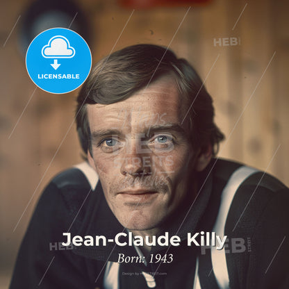 Jean-Claude Killy, Born: 1943, French alpine skier - A Man In A Black And White Sweater Print Template