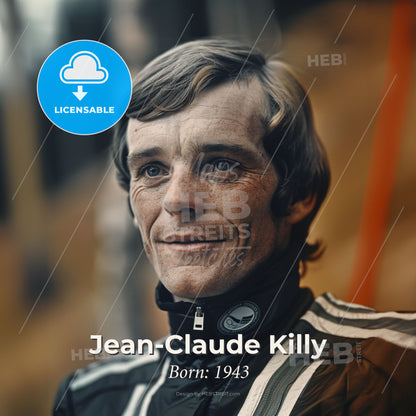 Jean-Claude Killy, Born: 1943, French alpine skier - A Man In A Black Jacket Print Template