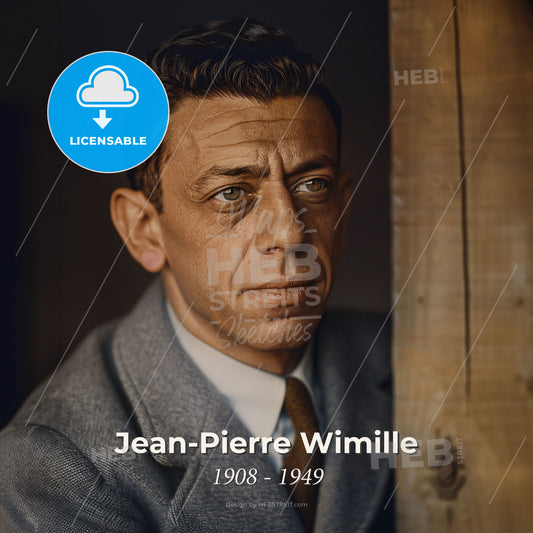 Jean-Pierre Wimille, 1908 - 1949, French racing driver - A Man In A Suit Print Template