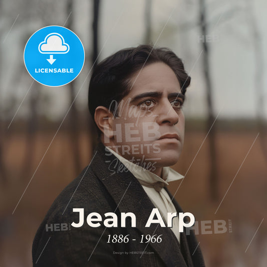 Jean Arp, 1886 - 1966, German-French sculptor and painter - A Man In A Suit Print Template