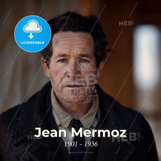 Jean Mermoz, 1901 - 1936, French aviator and navigator - A Man In A Suit Print Template