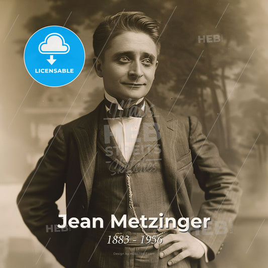 Jean Metzinger, 1883 - 1956, French painter and theorist - A Man In A Suit Print Template