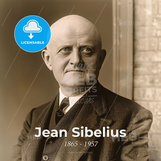 Jean Sibelius, 1865 - 1957, Finnish composer - A Man In A Suit And Tie Print Template