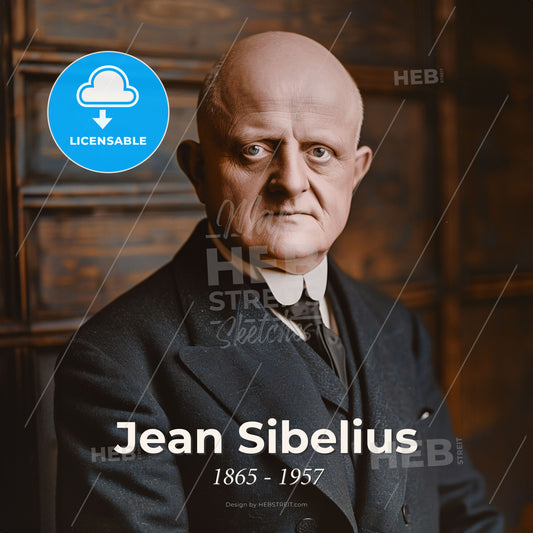 Jean Sibelius, 1865 - 1957, Finnish composer - A Man In A Suit Print Template