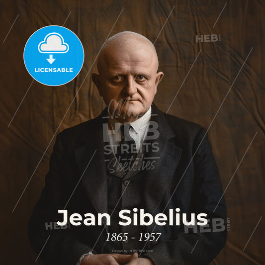 Jean Sibelius, 1865 - 1957, Finnish composer - A Man In A Suit Print Template