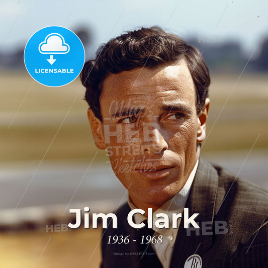 Jim Clark, 1936 - 1968, British racing driver - A Man In A Suit Print Template