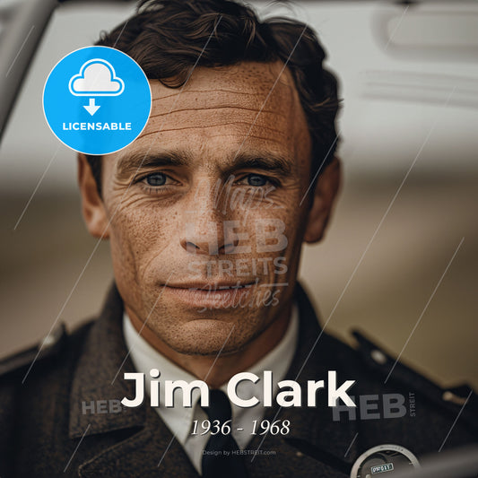 Jim Clark, 1936 - 1968, British racing driver - A Man In A Uniform Print Template