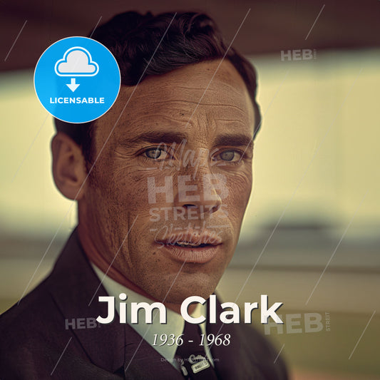 Jim Clark, 1936 - 1968, British racing driver - A Man In A Suit Print Template
