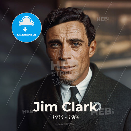 Jim Clark, 1936 - 1968, British racing driver - A Man In A Suit Print Template