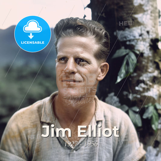 Jim Elliot, 1927 - 1956, American missionary - A Man In A Shirt Print Template