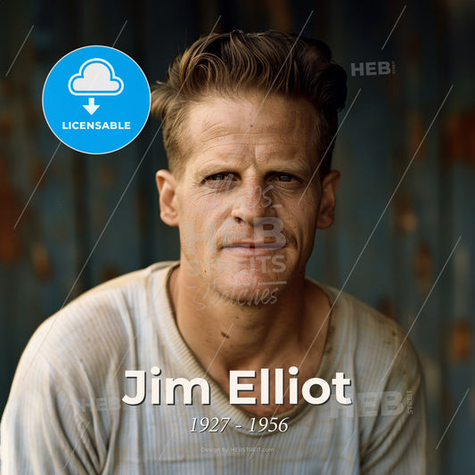 Jim Elliot, 1927 - 1956, American missionary - A Man With Nice Hair And A White Shirt Print Template