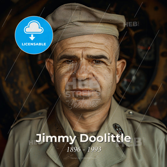Jimmy Doolittle, 1896 - 1993, American aviator and General - A Man In A Uniform Print Template