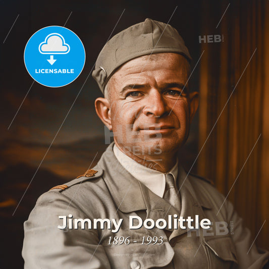 Jimmy Doolittle, 1896 - 1993, American aviator and General - A Man In A Military Uniform Print Template