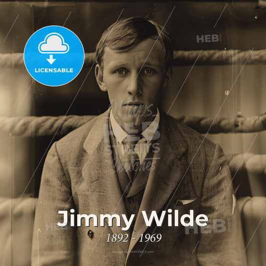 Jimmy Wilde, 1892 - 1969, Welsh flyweight boxer - A Man In A Suit Print Template