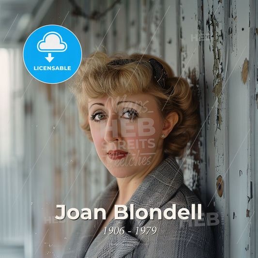 Joan Blondell, 1906 - 1979, American actress - A Woman Leaning Against A Wall Print Template