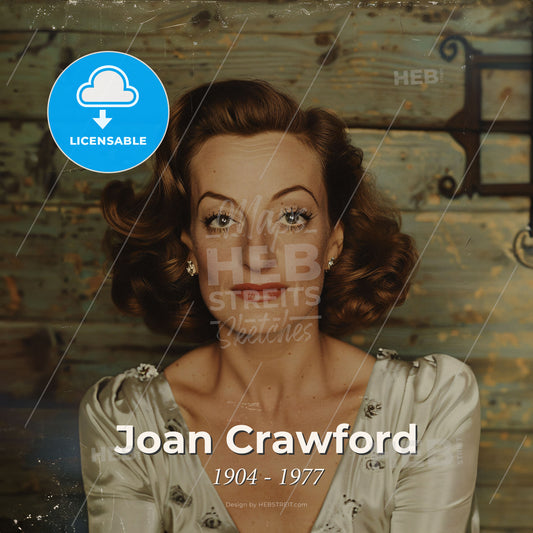 Joan Crawford, 1904 - 1977, American actress - A Woman In A White Dress Print Template