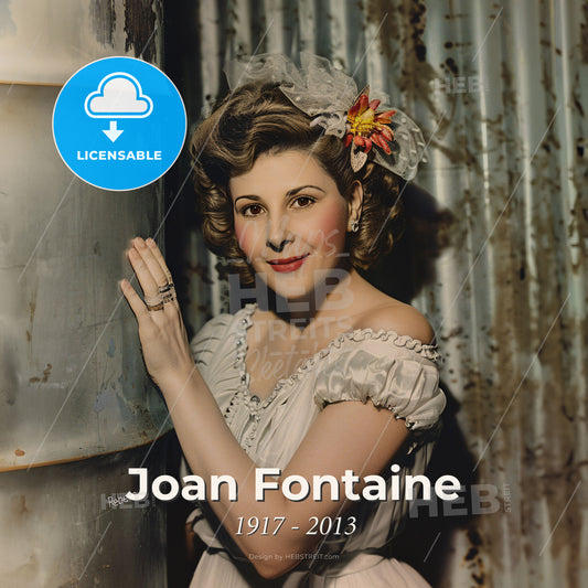 Joan Fontaine, 1917 - 2013, British-American actress - A Woman In A White Dress Print Template