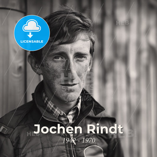 Jochen Rindt, 1942 - 1970, Austrian racing driver - A Man With Freckles Wearing A Jacket Print Template