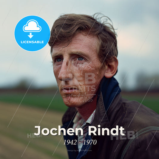 Jochen Rindt, 1942 - 1970, Austrian racing driver - A Man Looking At The Camera Print Template