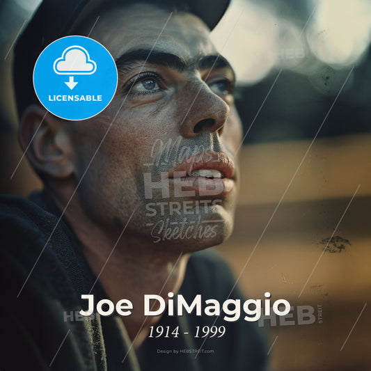 Joe DiMaggio, 1914 - 1999, American baseball player - A Man Wearing A Hat Print Template