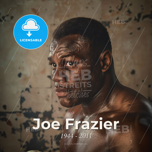 Joe Frazier, 1944 - 2011, American heavyweight boxer - A Man With No Shirt Print Template