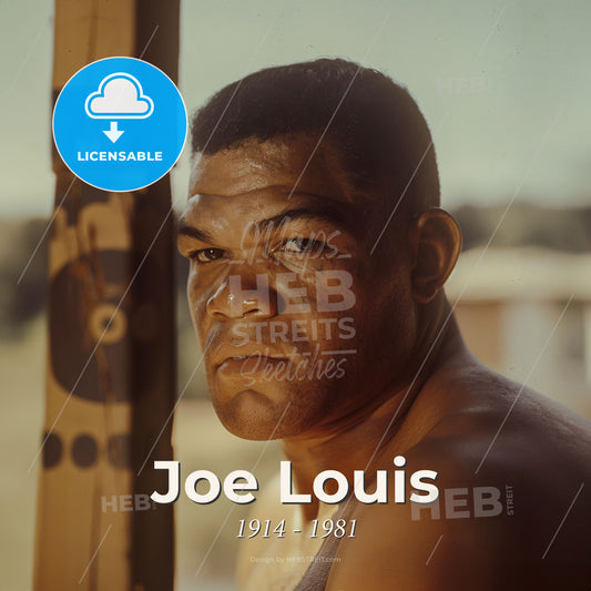 Joe Louis, 1914 - 1981, American boxer - A Man Standing Next To A Pole Print Template